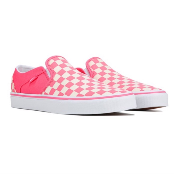 Vans Shoes - Vans Asher SlipOn Strawberry Checkerboard Sneakers